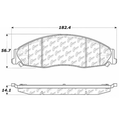Centric Parts Posi-Quiet Ceramic Pads, 105.09210, Front 105.09210